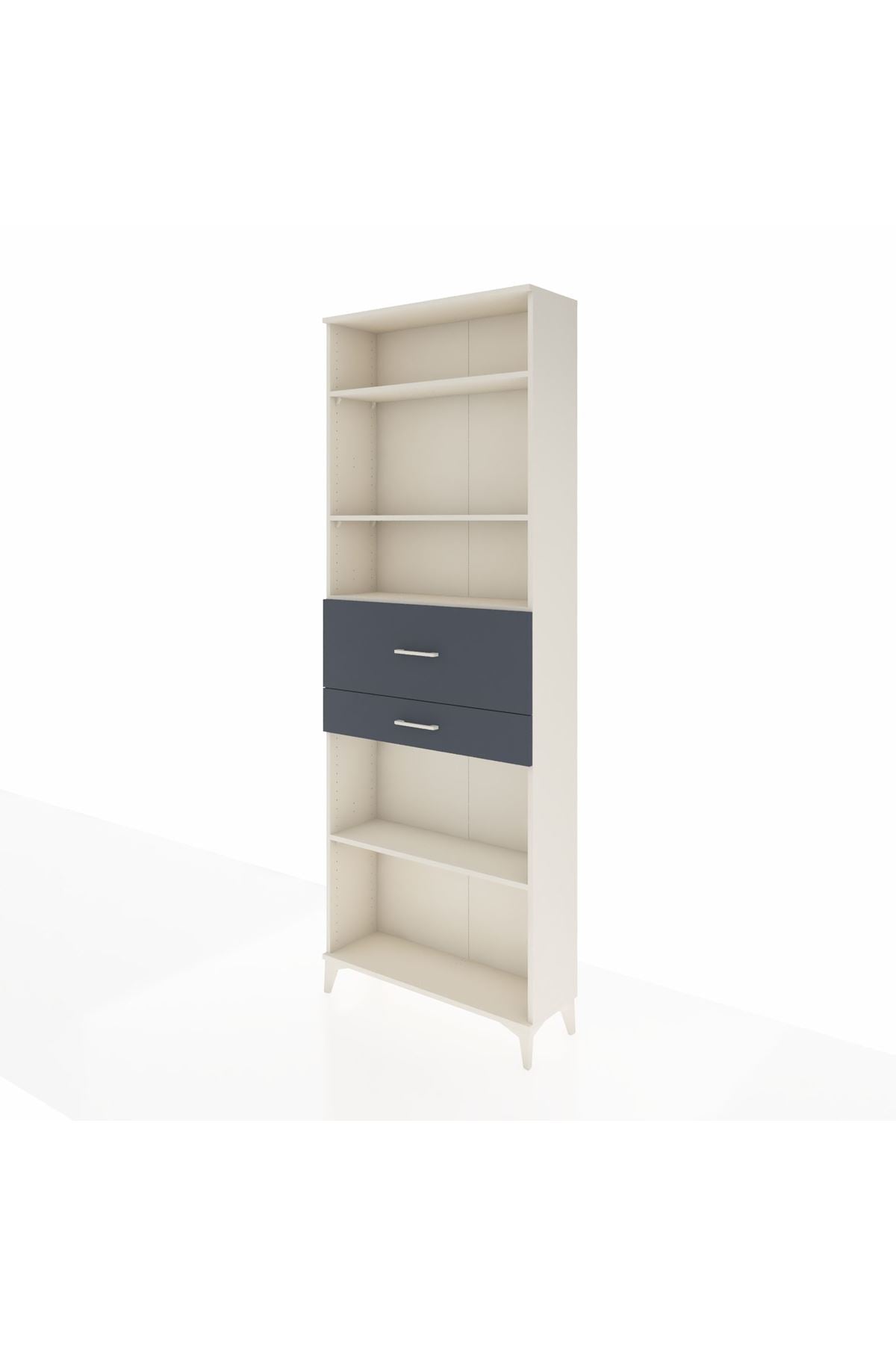 Arges Dolap 4 Raflı 2 Çekmeceli 88x30x243 Aytaşı-Antrasit