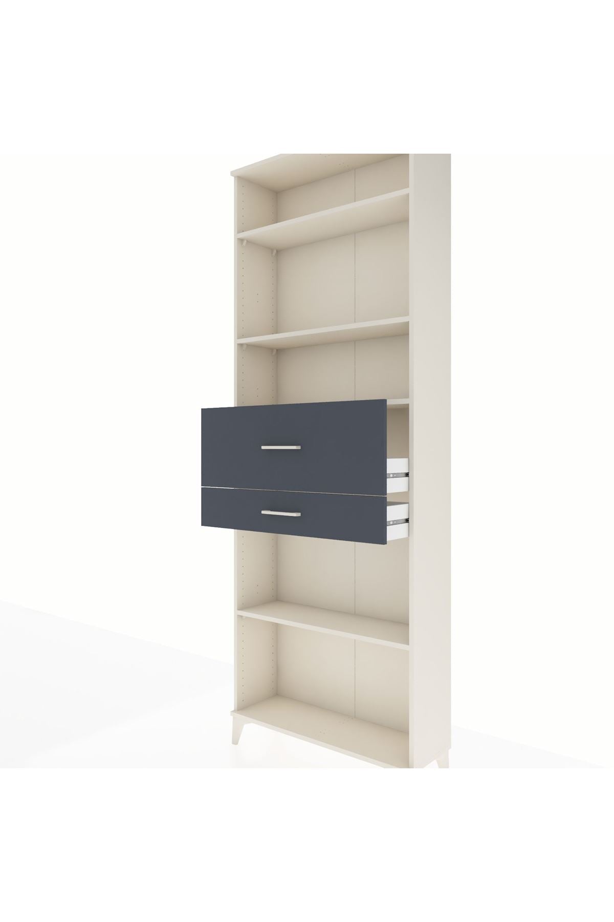 Arges Dolap 4 Raflı 2 Çekmeceli 88x30x243 Aytaşı-Antrasit