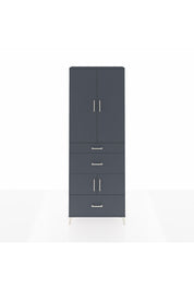 Arges Dolap 4 Raflı 3 Çekmeceli 4 Kapaklı 88x30x243 Antrasit-Antrasit