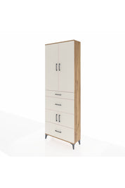 Arges Dolap 4 Raflı 3 Çekmeceli 4 Kapaklı 88x30x243 Çam-Aytaşı