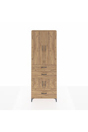 Arges Dolap 4 Raflı 3 Çekmeceli 4 Kapaklı 88x30x243 Çam-Çam