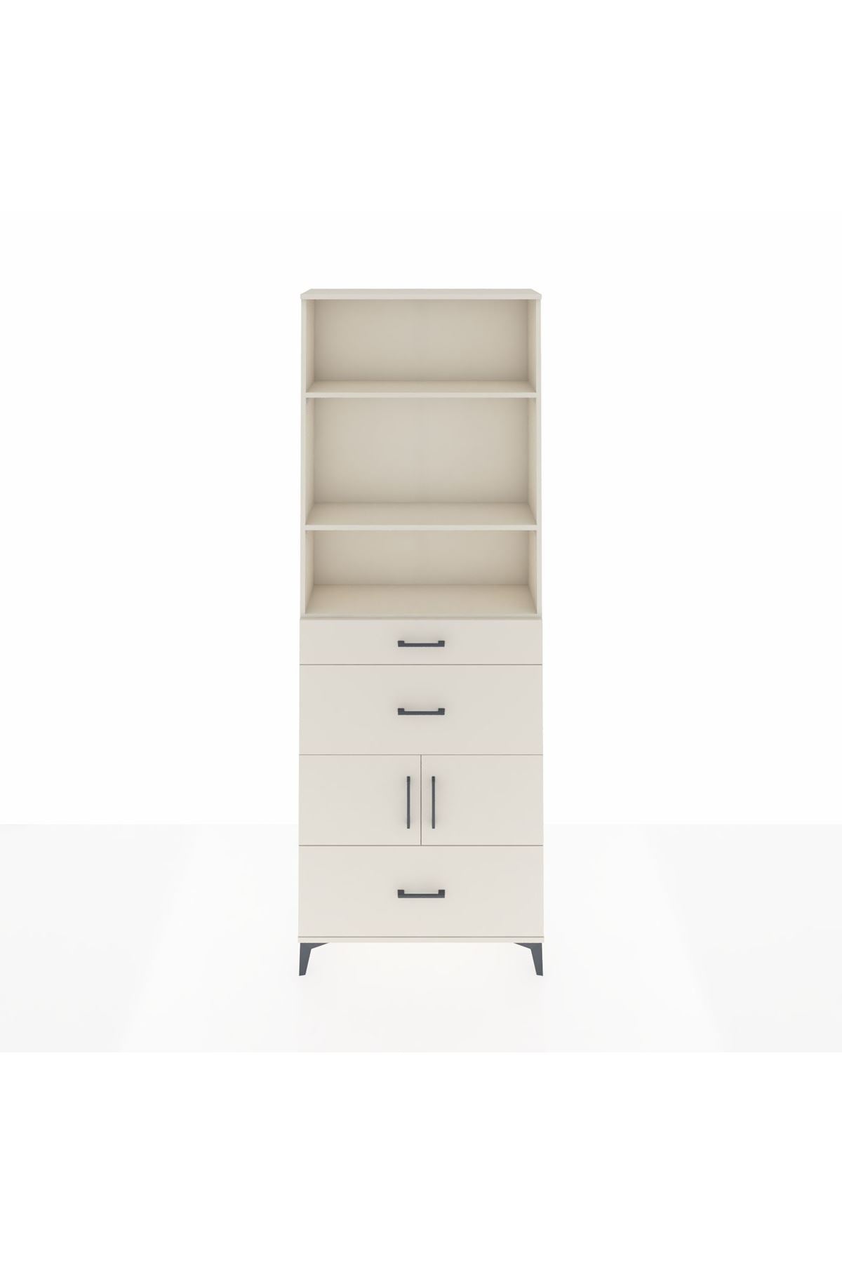 Arges Dolap 4 Raflı 3 Çekmeceli 2 Kapaklı 88x30x243 Aytaşı-Aytaşı