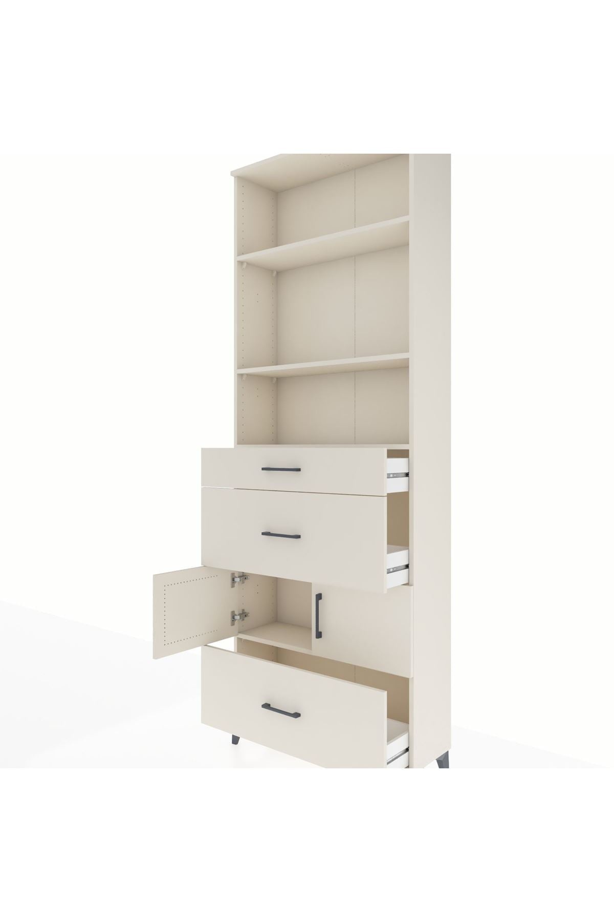 Arges Dolap 4 Raflı 3 Çekmeceli 2 Kapaklı 88x30x243 Aytaşı-Aytaşı