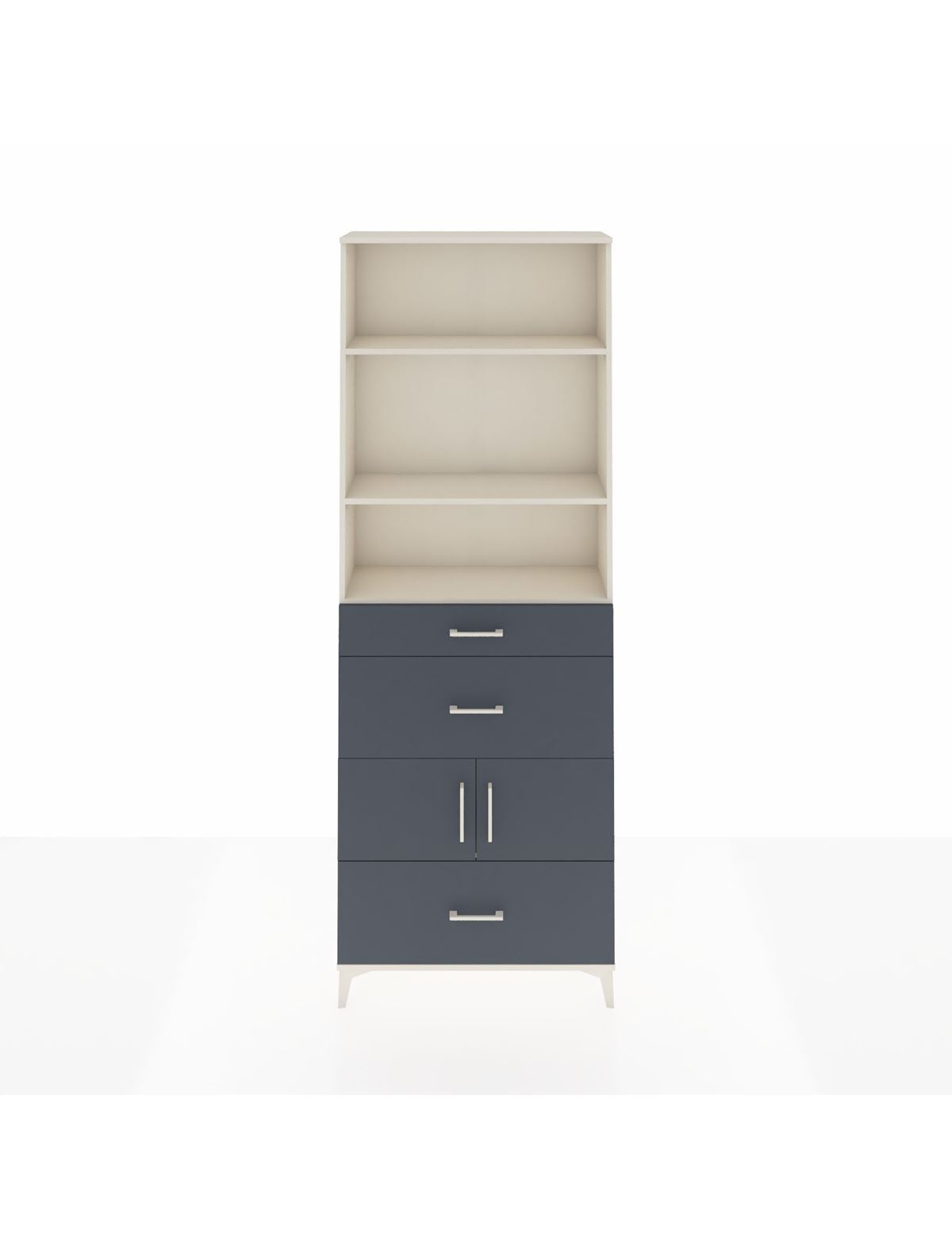 Arges Dolap 4 Raflı 3 Çekmeceli 2 Kapaklı 88x30x243 Aytaşı-Antrasit