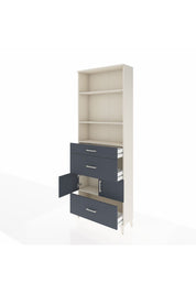 Arges Dolap 4 Raflı 3 Çekmeceli 2 Kapaklı 88x30x243 Aytaşı-Antrasit