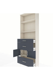 Arges Dolap 4 Raflı 3 Çekmeceli 2 Kapaklı 88x30x243 Aytaşı-Antrasit