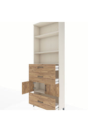 Arges Dolap 4 Raflı 3 Çekmeceli 2 Kapaklı 88x30x243 Aytaşı-Çam