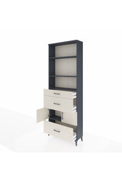 Arges Dolap 4 Raflı 3 Çekmeceli 2 Kapaklı 88x30x243 Antrasit-Aytaşı