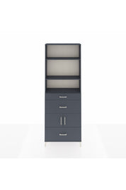 Arges Dolap 4 Raflı 3 Çekmeceli 2 Kapaklı 88x30x243 Antrasit-Antrasit