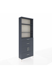 Arges Dolap 4 Raflı 3 Çekmeceli 2 Kapaklı 88x30x243 Antrasit-Antrasit