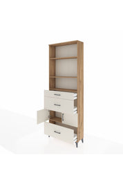 Arges Dolap 4 Raflı 3 Çekmeceli 2 Kapaklı 88x30x243 Çam-Aytaşı