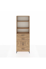 Arges Dolap 4 Raflı 3 Çekmeceli 2 Kapaklı 88x30x243 Çam-Çam