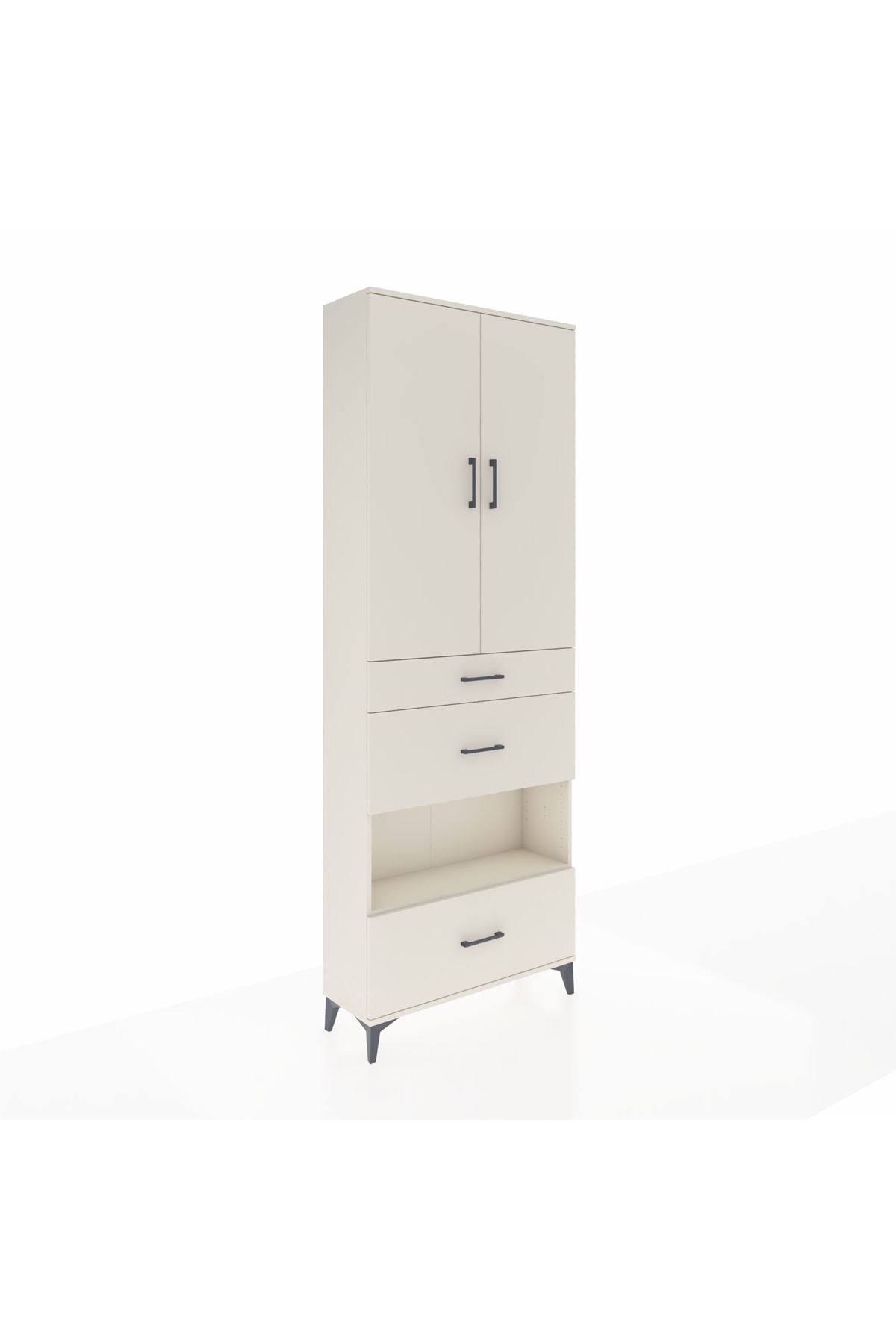 Arges Dolap 4 Raflı 3 Çekmeceli 2 Kapaklı 88x30x243 Aytaşı-Aytaşı