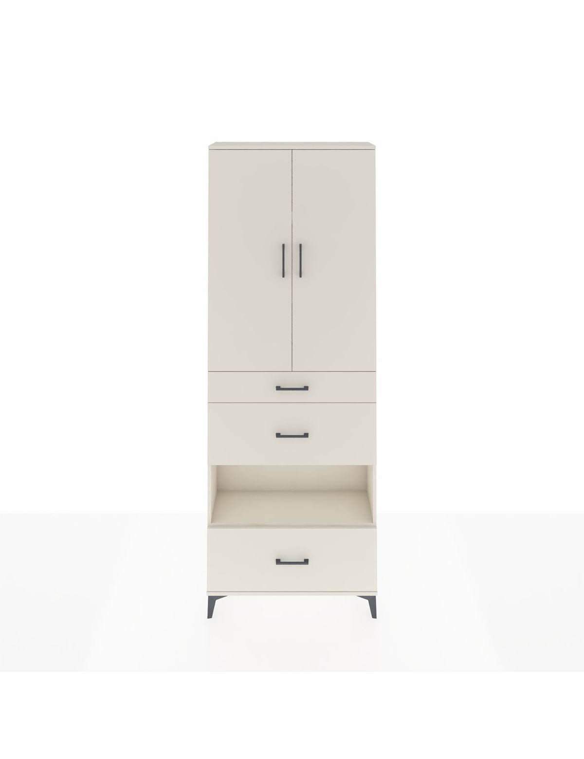 Arges Dolap 4 Raflı 3 Çekmeceli 2 Kapaklı 88x30x243 Aytaşı-Aytaşı