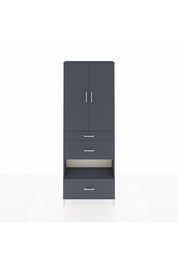 Arges Dolap 4 Raflı 3 Çekmeceli 2 Kapaklı 88x30x243 Antrasit-Antrasit