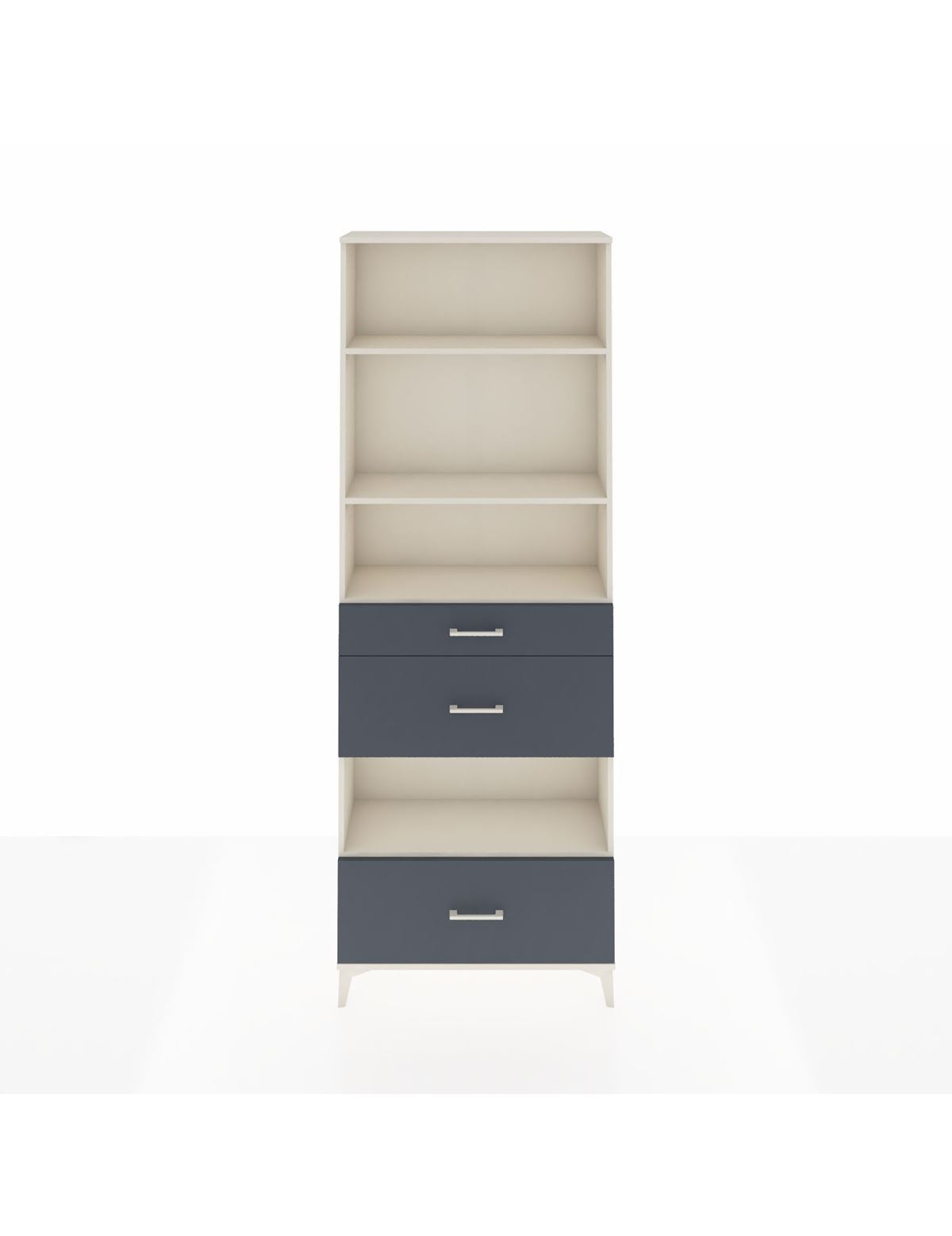 Arges Dolap 4 Raflı 3 Çekmeceli 88x30x243 Aytaşı-Antrasit