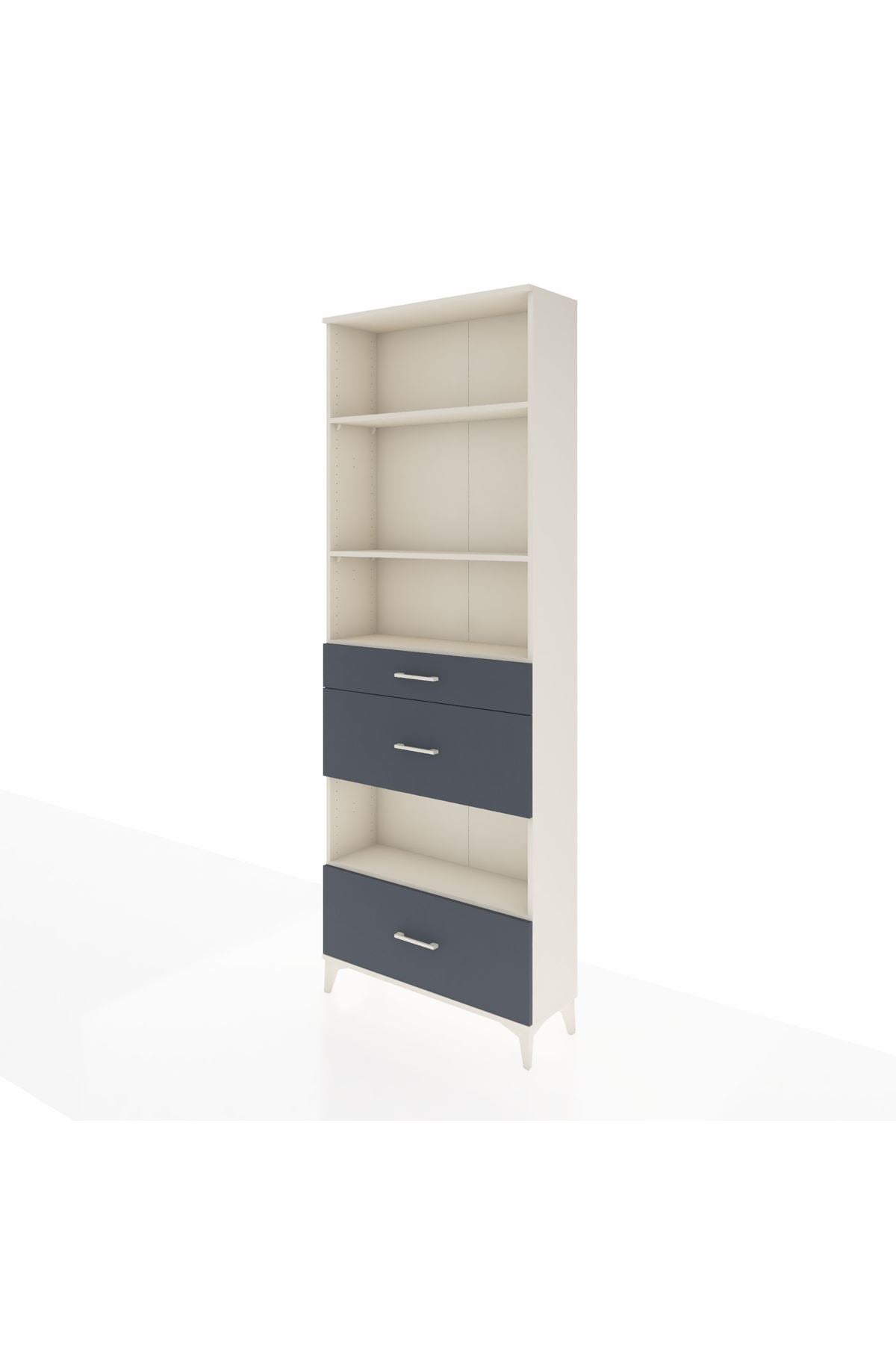 Arges Dolap 4 Raflı 3 Çekmeceli 88x30x243 Aytaşı-Antrasit