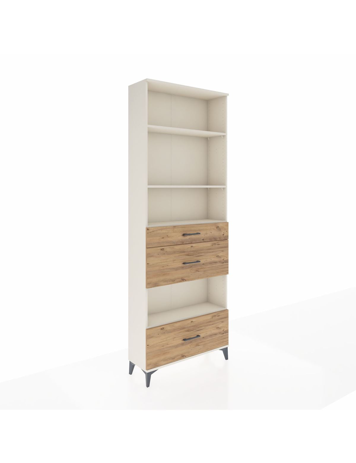 Arges Dolap 4 Raflı 3 Çekmeceli 88x30x243 Aytaşı-Çam