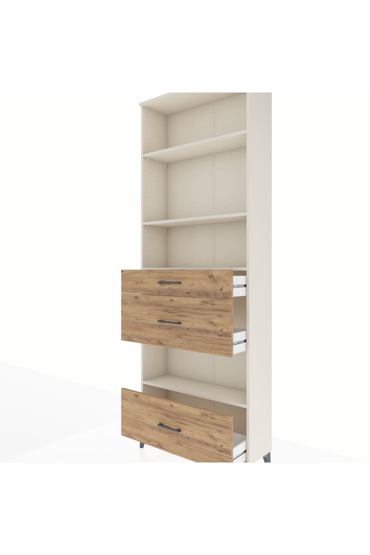 Arges Dolap 4 Raflı 3 Çekmeceli 88x30x243 Aytaşı-Çam