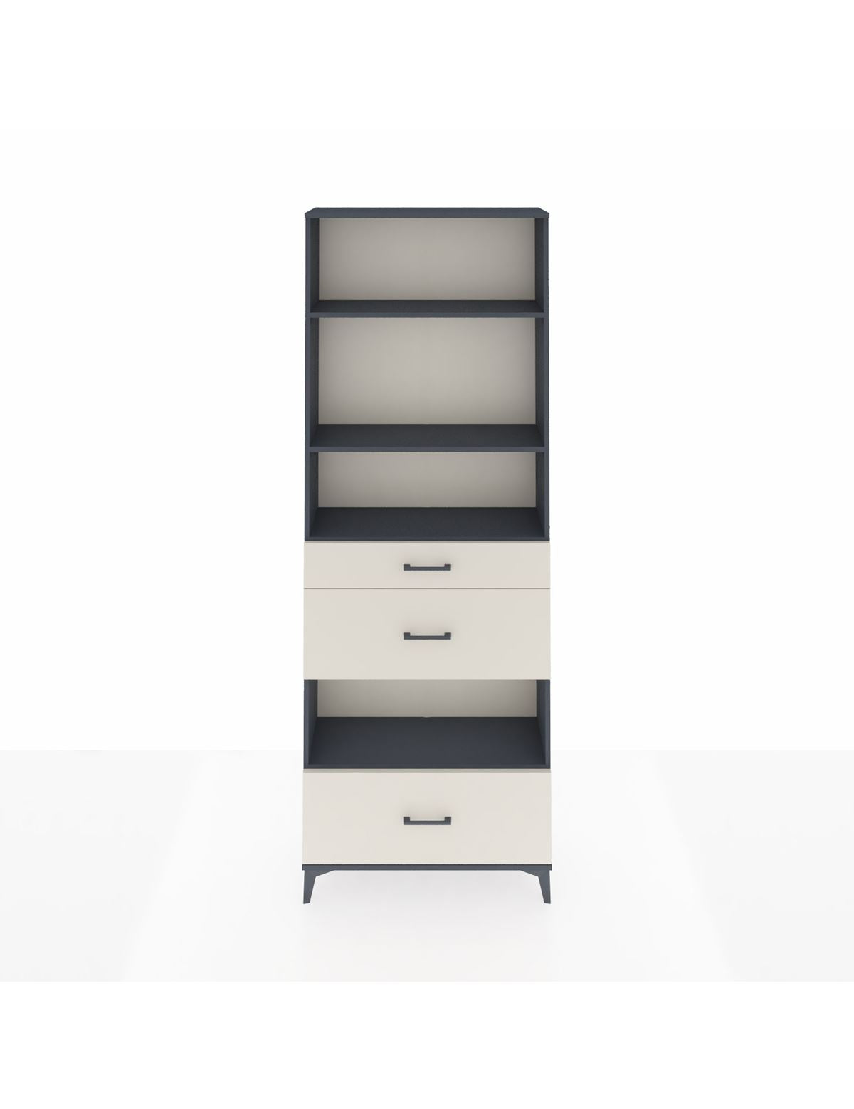 Arges Dolap 4 Raflı 3 Çekmeceli 88x30x243 Antrasit-Aytaşı