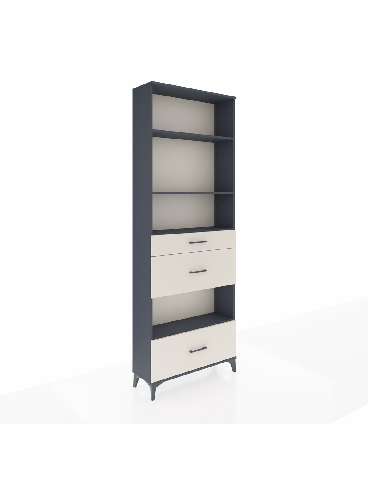 Arges Dolap 4 Raflı 3 Çekmeceli 88x30x243 Antrasit-Aytaşı