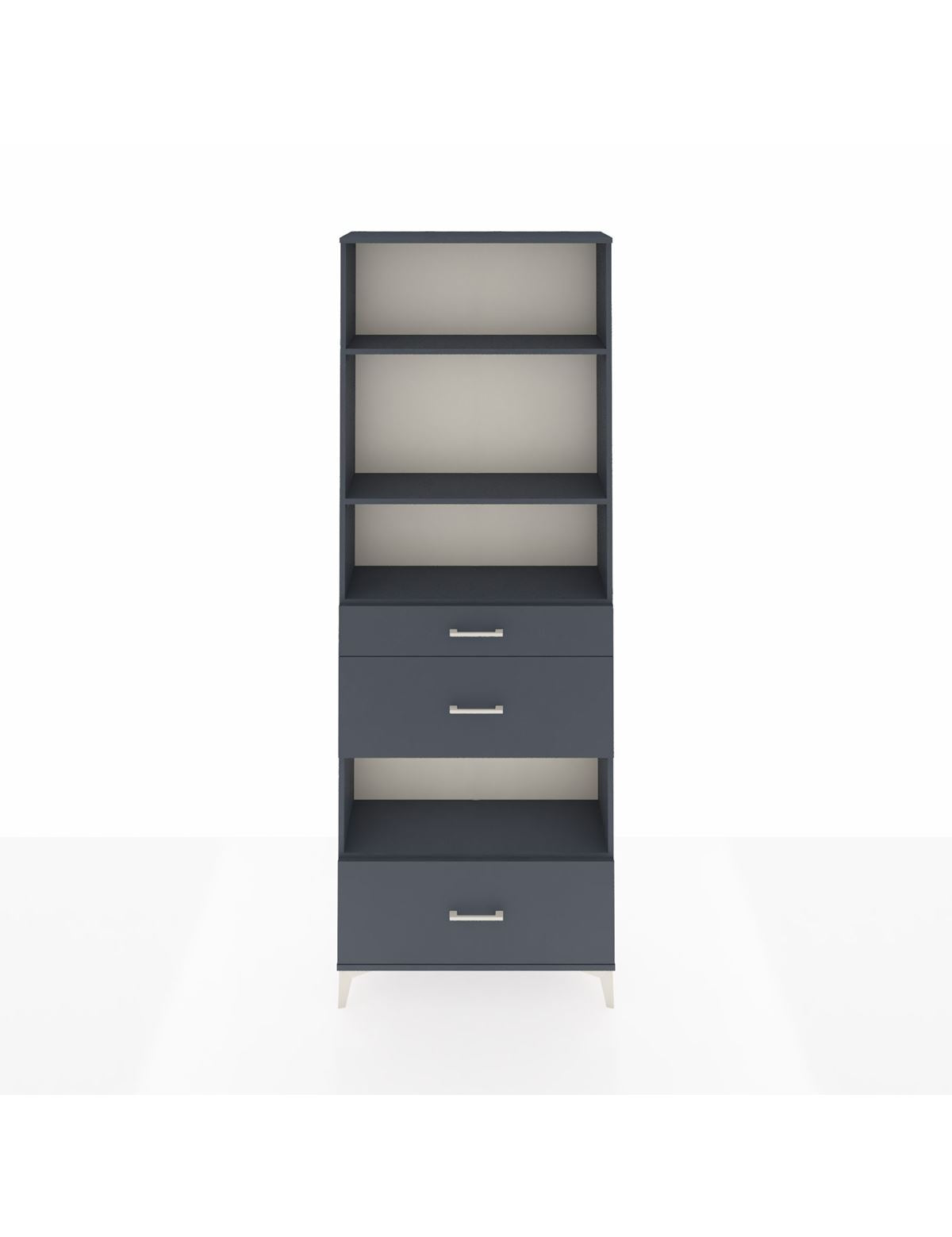 Arges Dolap 4 Raflı 3 Çekmeceli 88x30x243 Antrasit-Antrasit