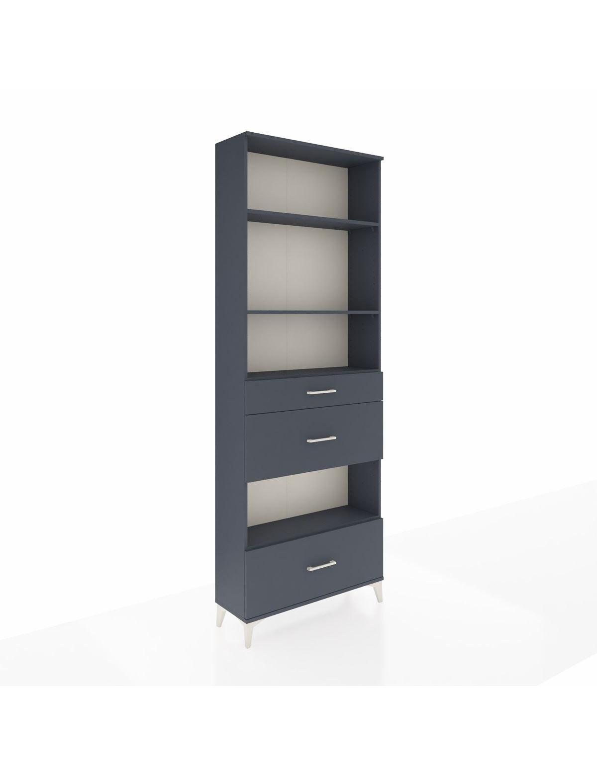 Arges Dolap 4 Raflı 3 Çekmeceli 88x30x243 Antrasit-Antrasit