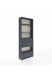 Arges Dolap 4 Raflı 3 Çekmeceli 88x30x243 Antrasit-Antrasit