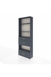 Arges Dolap 4 Raflı 3 Çekmeceli 88x30x243 Antrasit-Antrasit