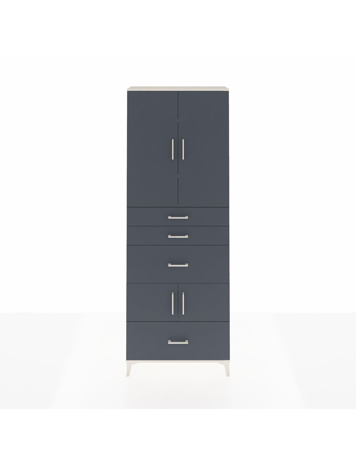 Arges Dolap 4 Raflı 4 Çekmeceli 4 Kapaklı 88x30x243 Aytaşı-Antrasit