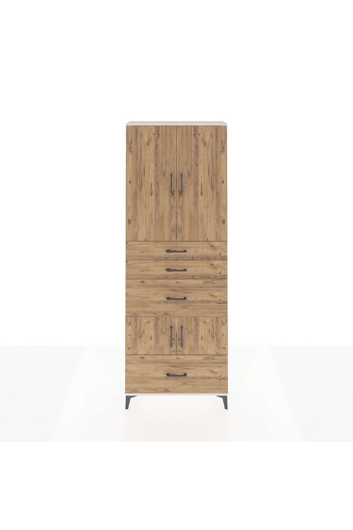 Arges Dolap 4 Raflı 4 Çekmeceli 4 Kapaklı 88x30x243 Aytaşı-Çam