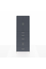 Arges Dolap 4 Raflı 4 Çekmeceli 4 Kapaklı 88x30x243 Antrasit-Antrasit