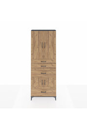 Arges Dolap 4 Raflı 4 Çekmeceli 4 Kapaklı 88x30x243 Antrasit-Çam