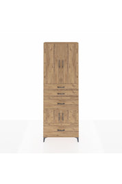 Arges Dolap 4 Raflı 4 Çekmeceli 4 Kapaklı 88x30x243 Çam-Çam