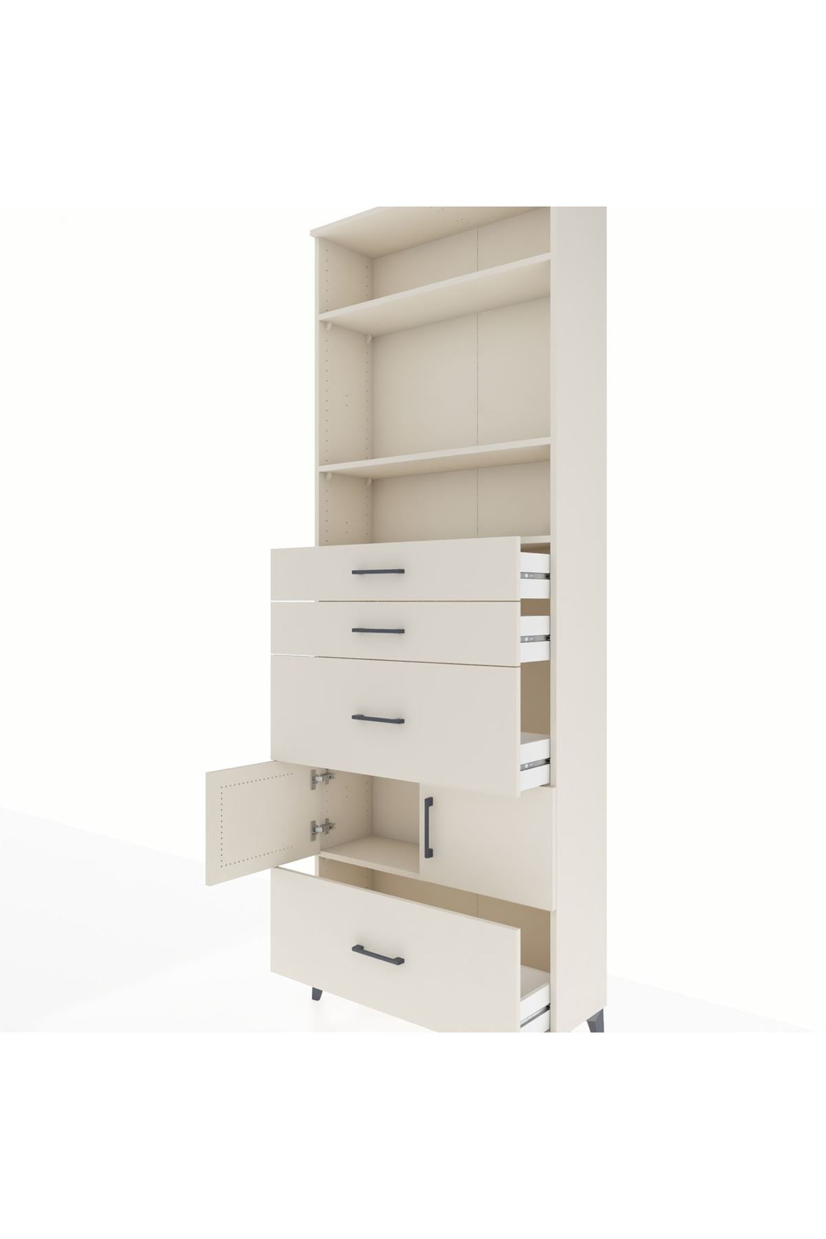 Arges Dolap 4 Raflı 4 Çekmeceli 2 Kapaklı 88x30x243 Aytaşı-Aytaşı