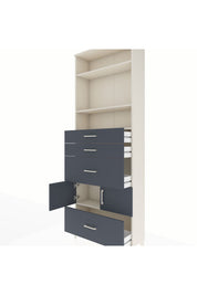 Arges Dolap 4 Raflı 4 Çekmeceli 2 Kapaklı 88x30x243 Aytaşı-Antrasit