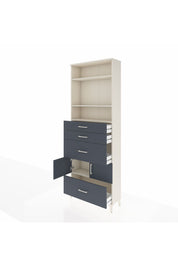 Arges Dolap 4 Raflı 4 Çekmeceli 2 Kapaklı 88x30x243 Aytaşı-Antrasit