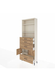 Arges Dolap 4 Raflı 4 Çekmeceli 2 Kapaklı 88x30x243 Aytaşı-Çam