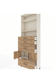 Arges Dolap 4 Raflı 4 Çekmeceli 2 Kapaklı 88x30x243 Aytaşı-Çam