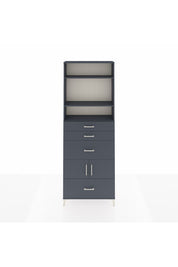 Arges Dolap 4 Raflı 4 Çekmeceli 2 Kapaklı 88x30x243 Antrasit-Antrasit
