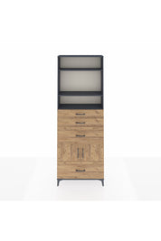 Arges Dolap 4 Raflı 4 Çekmeceli 2 Kapaklı 88x30x243 Antrasit-Çam