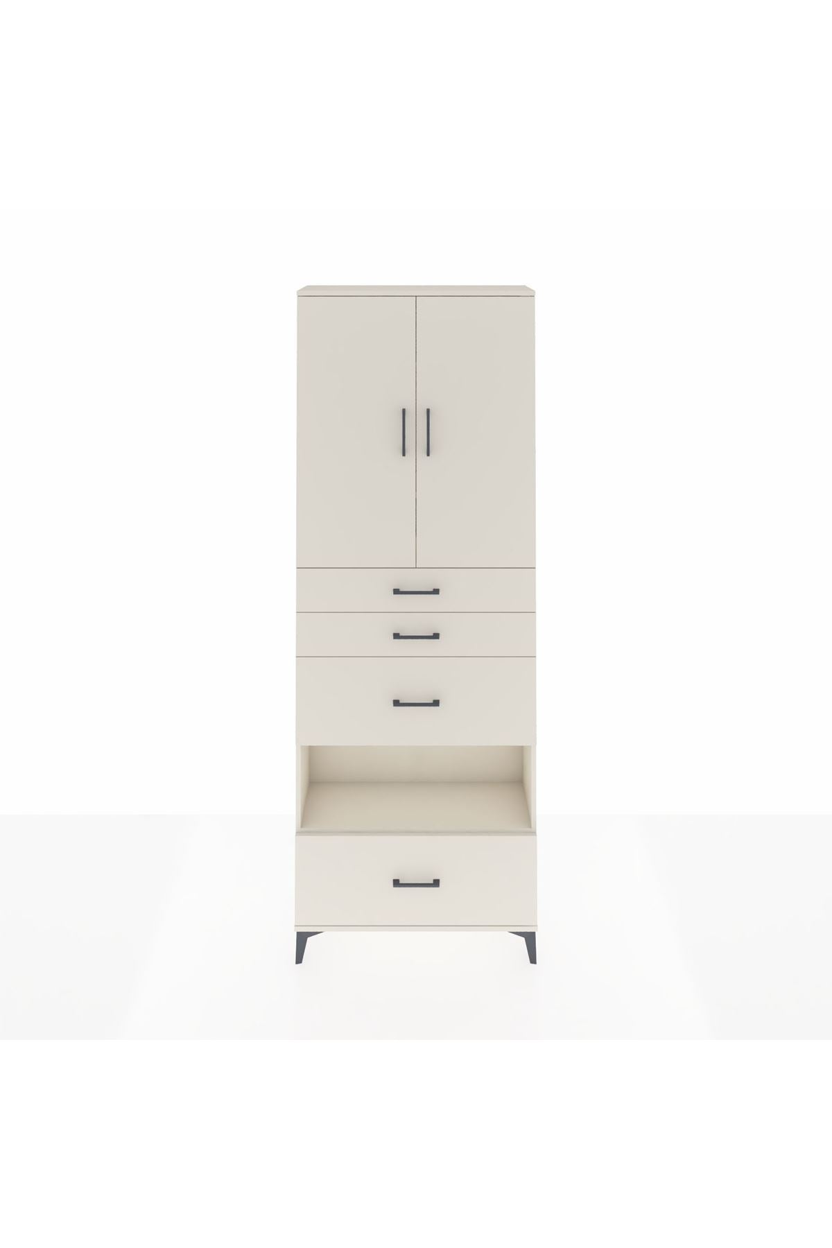 Arges Dolap 4 Raflı 4 Çekmeceli 2 Kapaklı 88x30x243 Aytaşı-Aytaşı