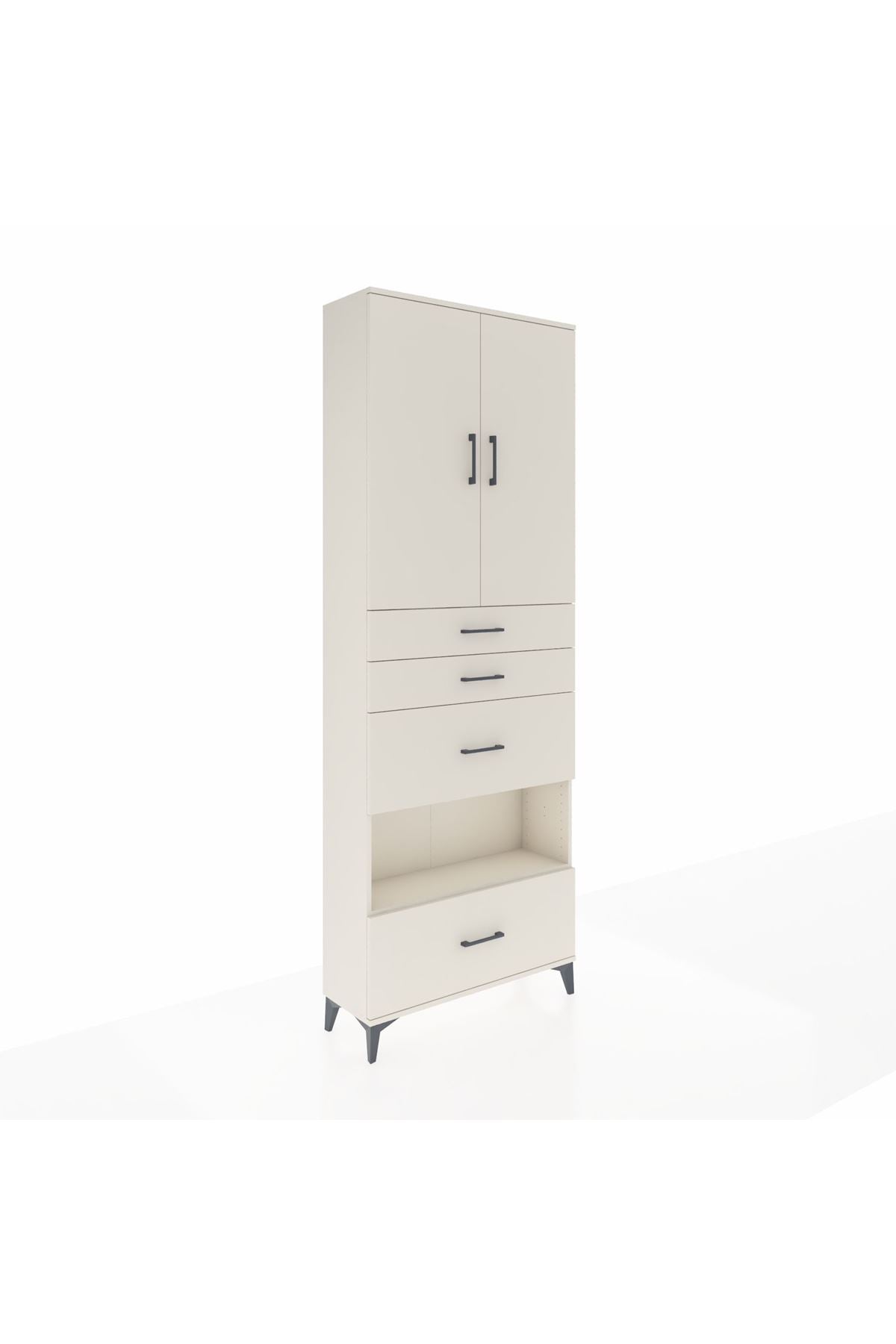 Arges Dolap 4 Raflı 4 Çekmeceli 2 Kapaklı 88x30x243 Aytaşı-Aytaşı