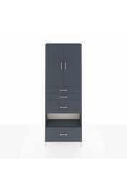 Arges Dolap 4 Raflı 4 Çekmeceli 2 Kapaklı 88x30x243 Antrasit-Antrasit
