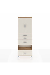 Arges Dolap 4 Raflı 4 Çekmeceli 2 Kapaklı 88x30x243