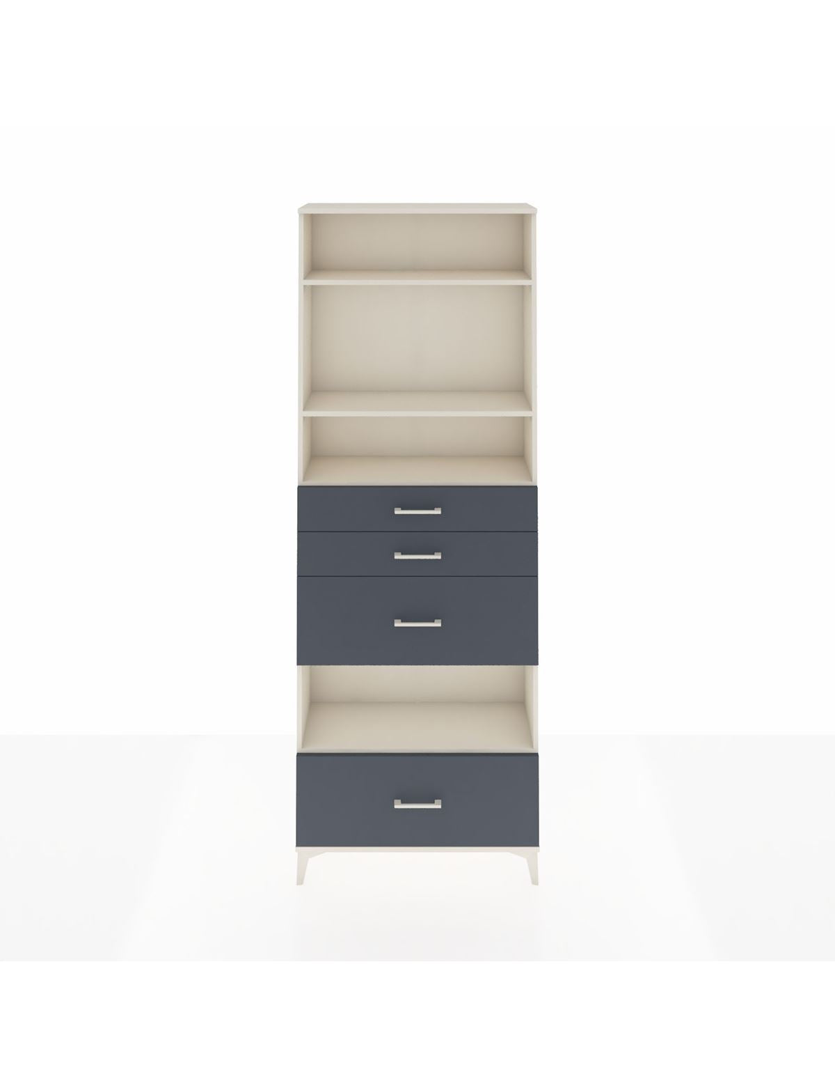 Arges Dolap 4 Raflı 4 Çekmeceli 88x30x243 Aytaşı-Antrasit