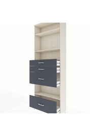 Arges Dolap 4 Raflı 4 Çekmeceli 88x30x243 Aytaşı-Antrasit