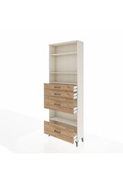 Arges Dolap 4 Raflı 4 Çekmeceli 88x30x243 Aytaşı-Çam