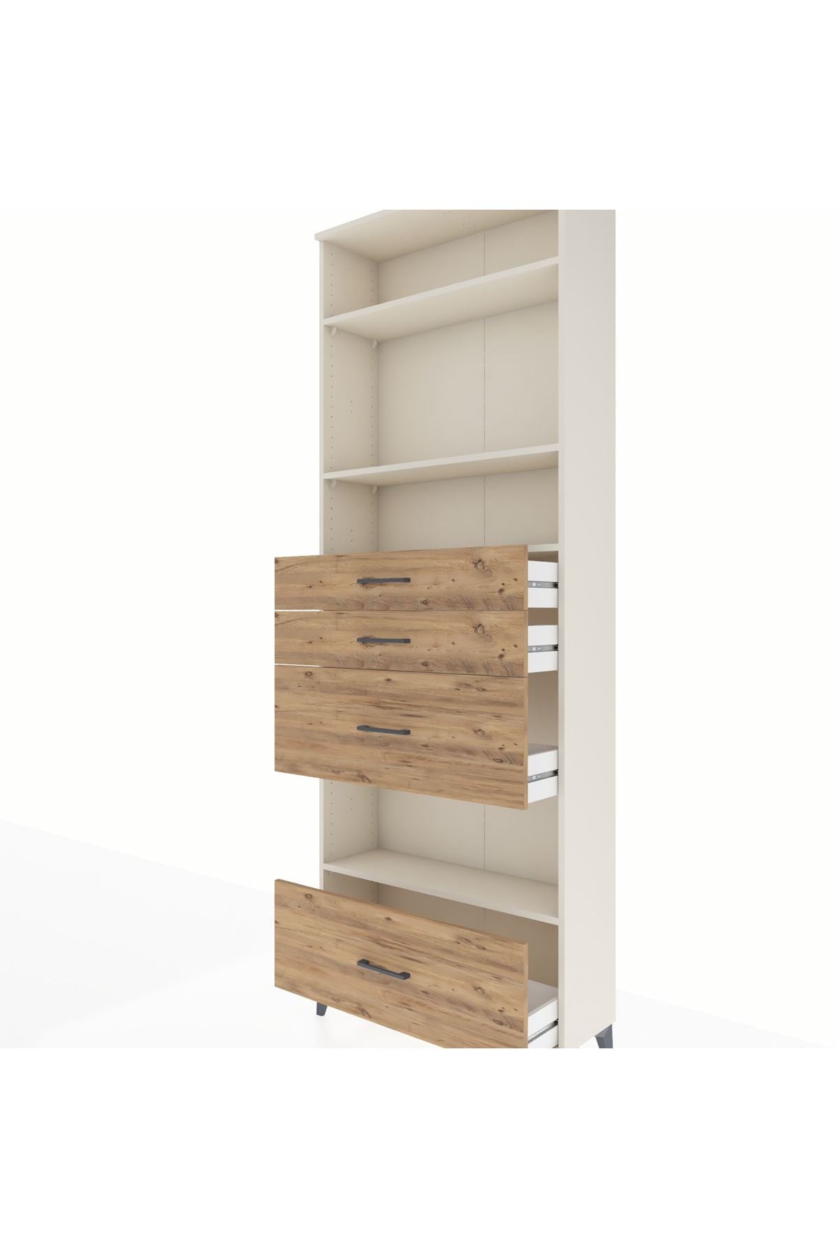 Arges Dolap 4 Raflı 4 Çekmeceli 88x30x243 Aytaşı-Çam