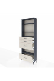 Arges Dolap 4 Raflı 4 Çekmeceli 88x30x243 Antrasit-Aytaşı